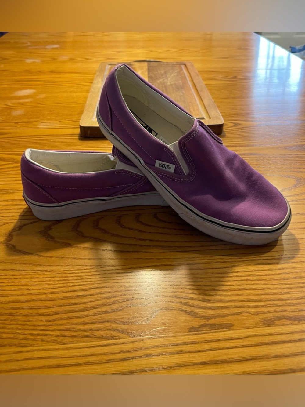 Vans Women’s Slip-On Canvas Sneakers in Purple